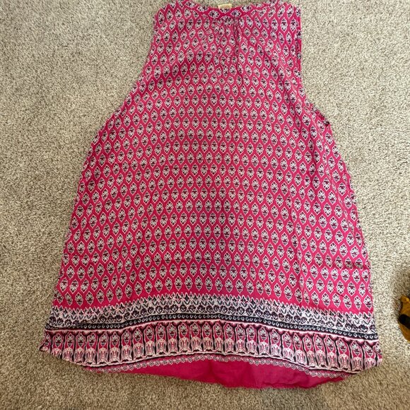 Faded Glory Tank Top Pink V-neck Patterned Light Weight Large - Picture 9 of 9